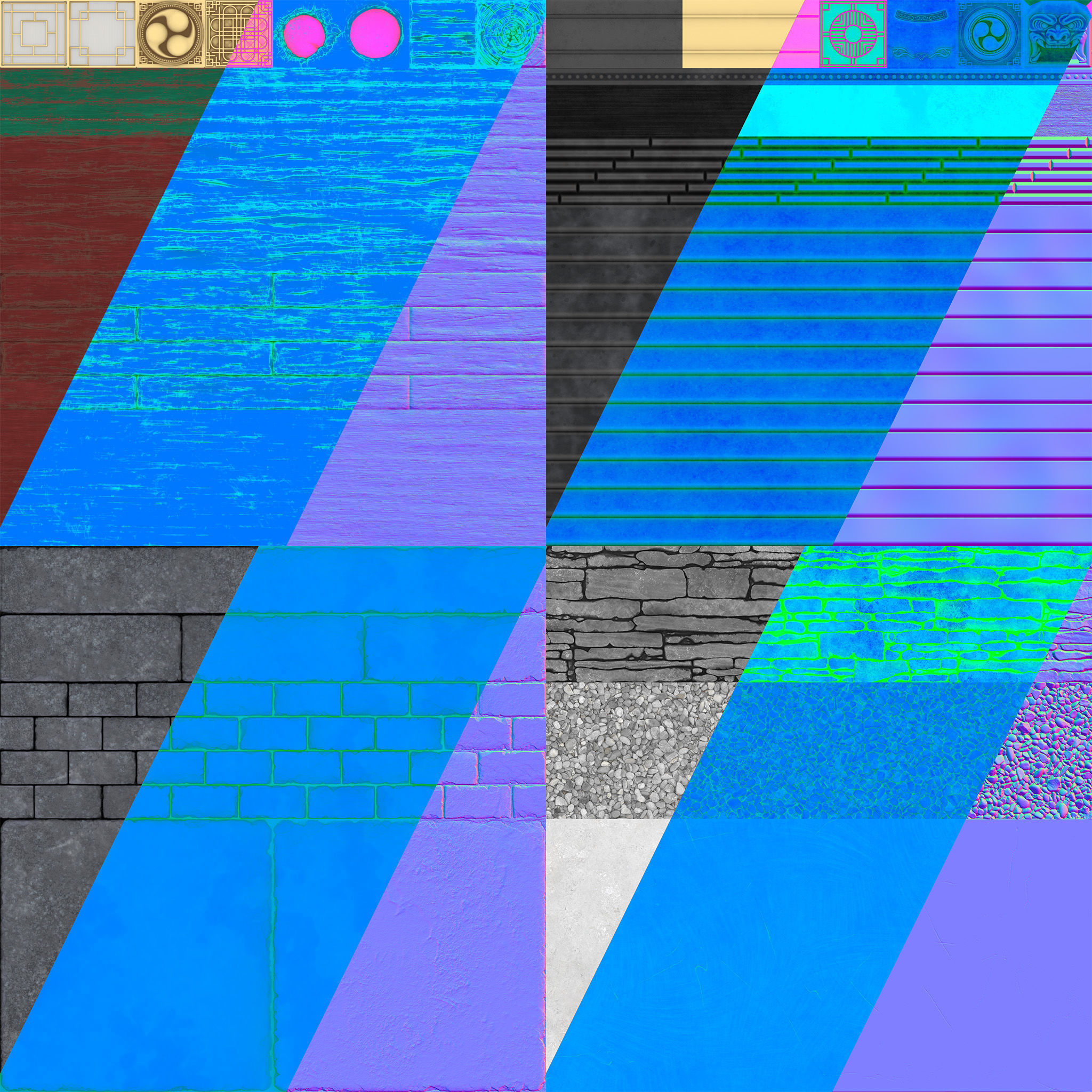 Modular Japanese Temple Kit Low-poly 3D model_20