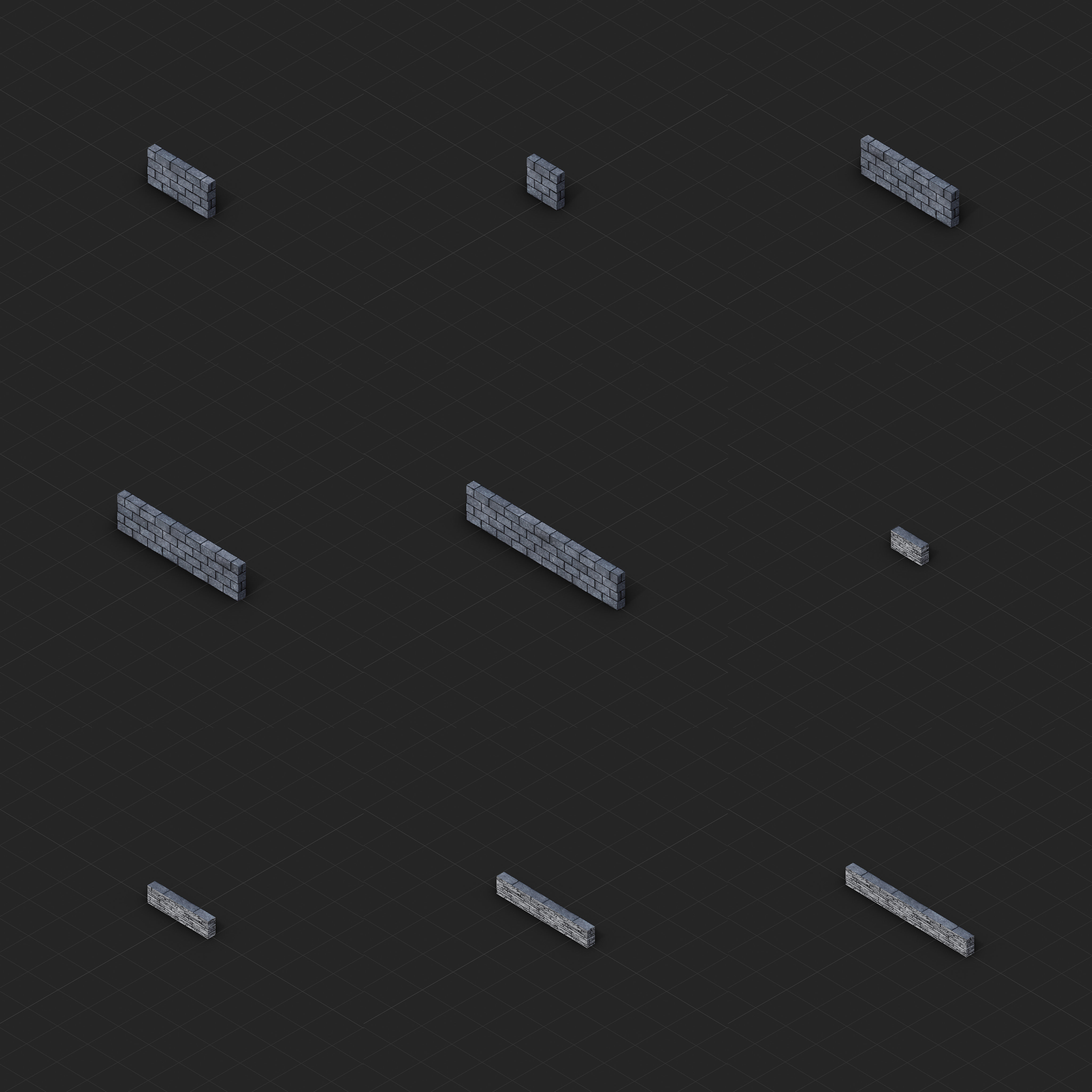 Modular Japanese Temple Kit Low-poly 3D model_25