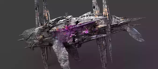 Dark Cyberpunk Ocean rig 4 3D model