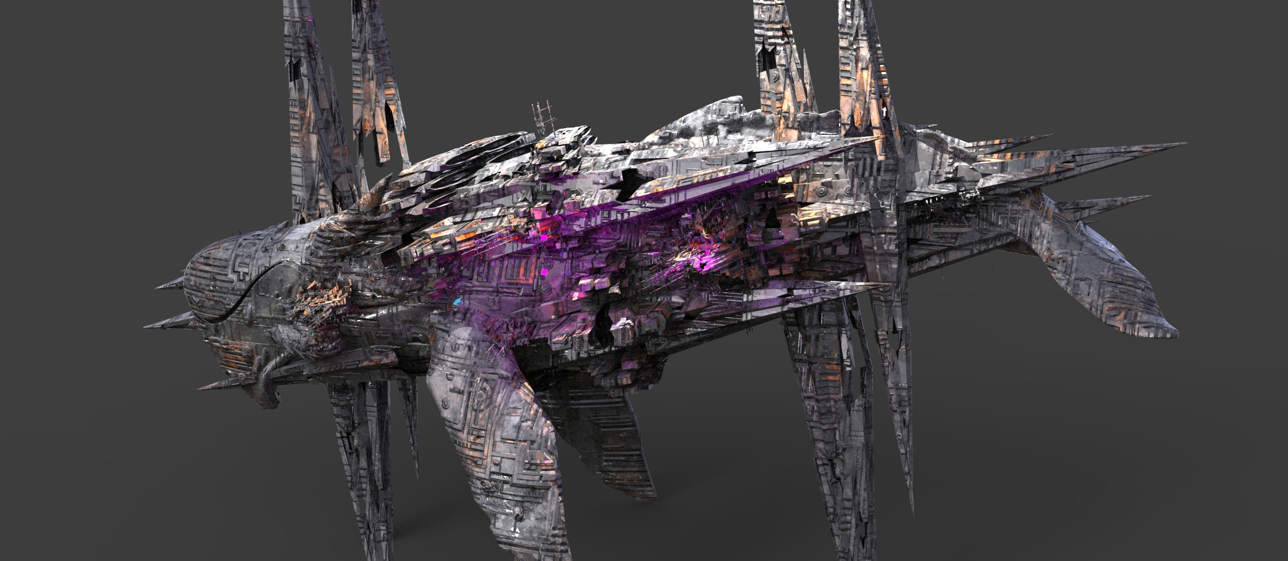 Dark Cyberpunk Ocean rig 4 3D model_1