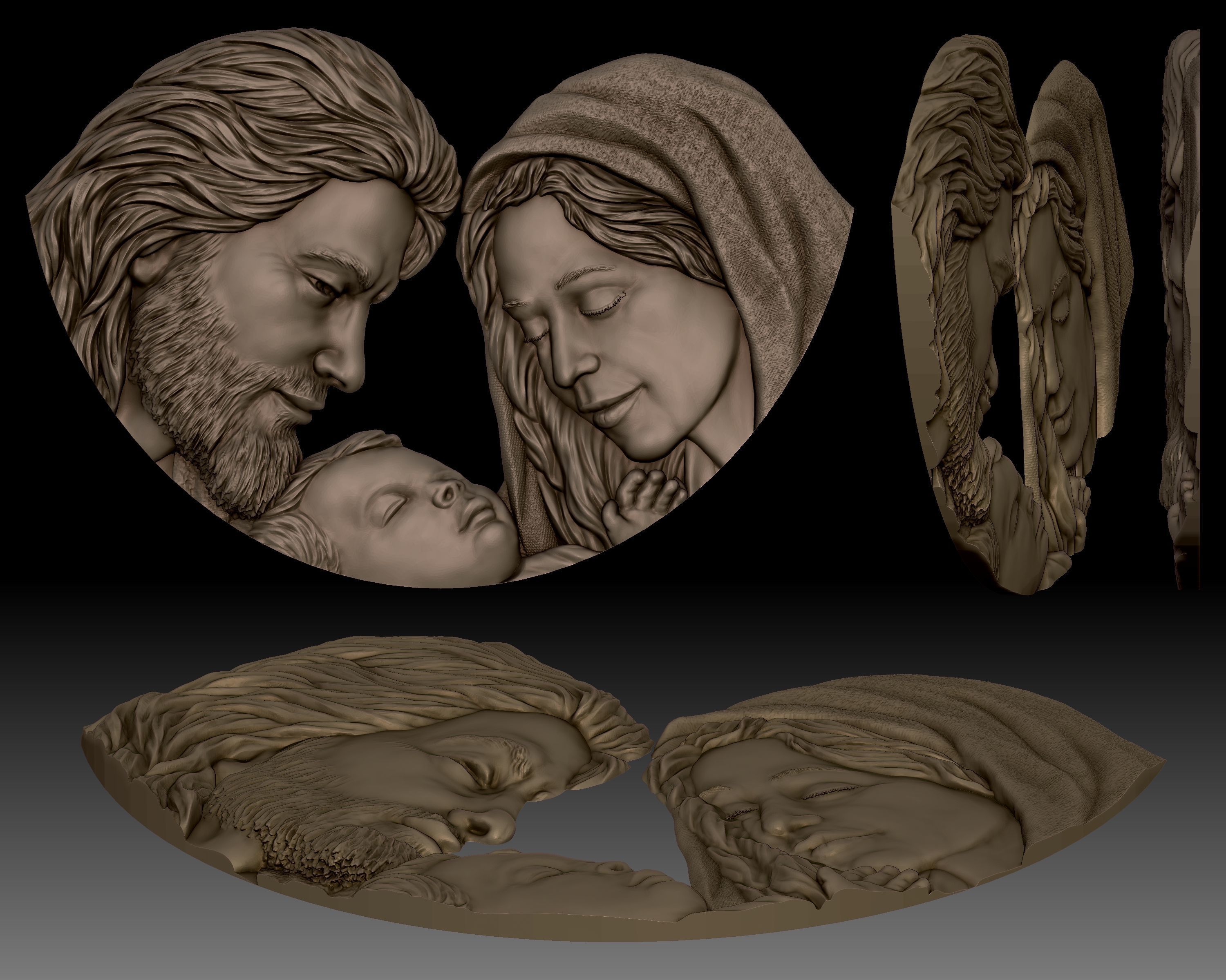 Holy family Jesus Joseph Mary  3D print model_3