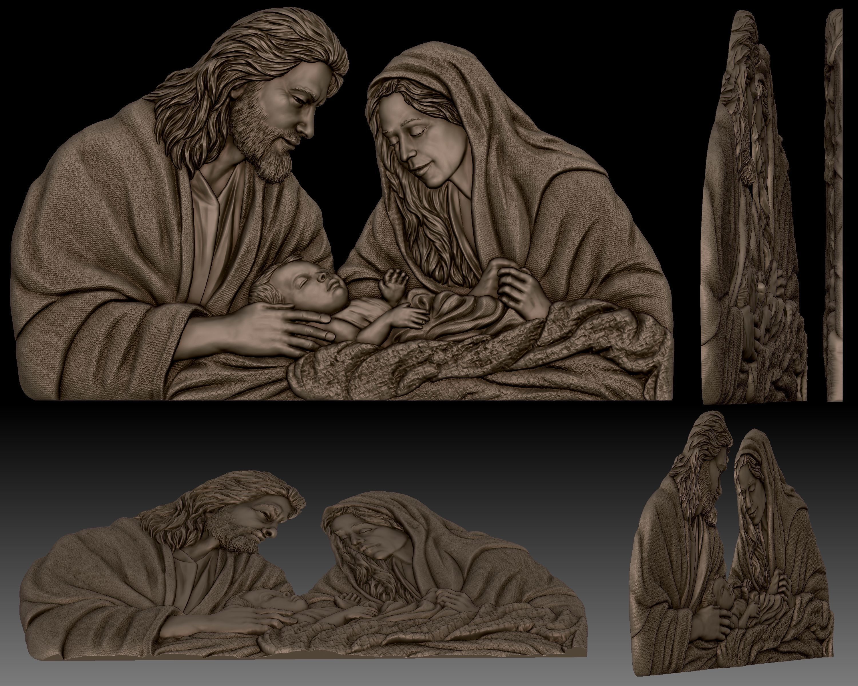 Holy family Jesus Joseph Mary  3D print model_1