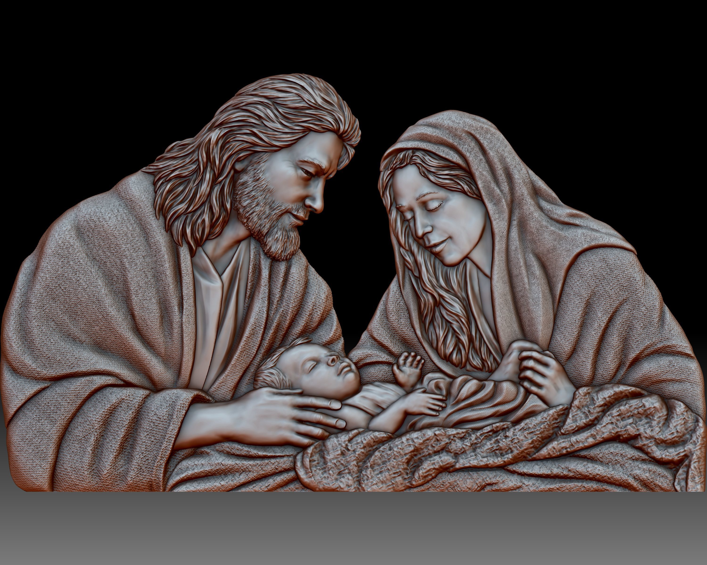 Holy family Jesus Joseph Mary  3D print model_6