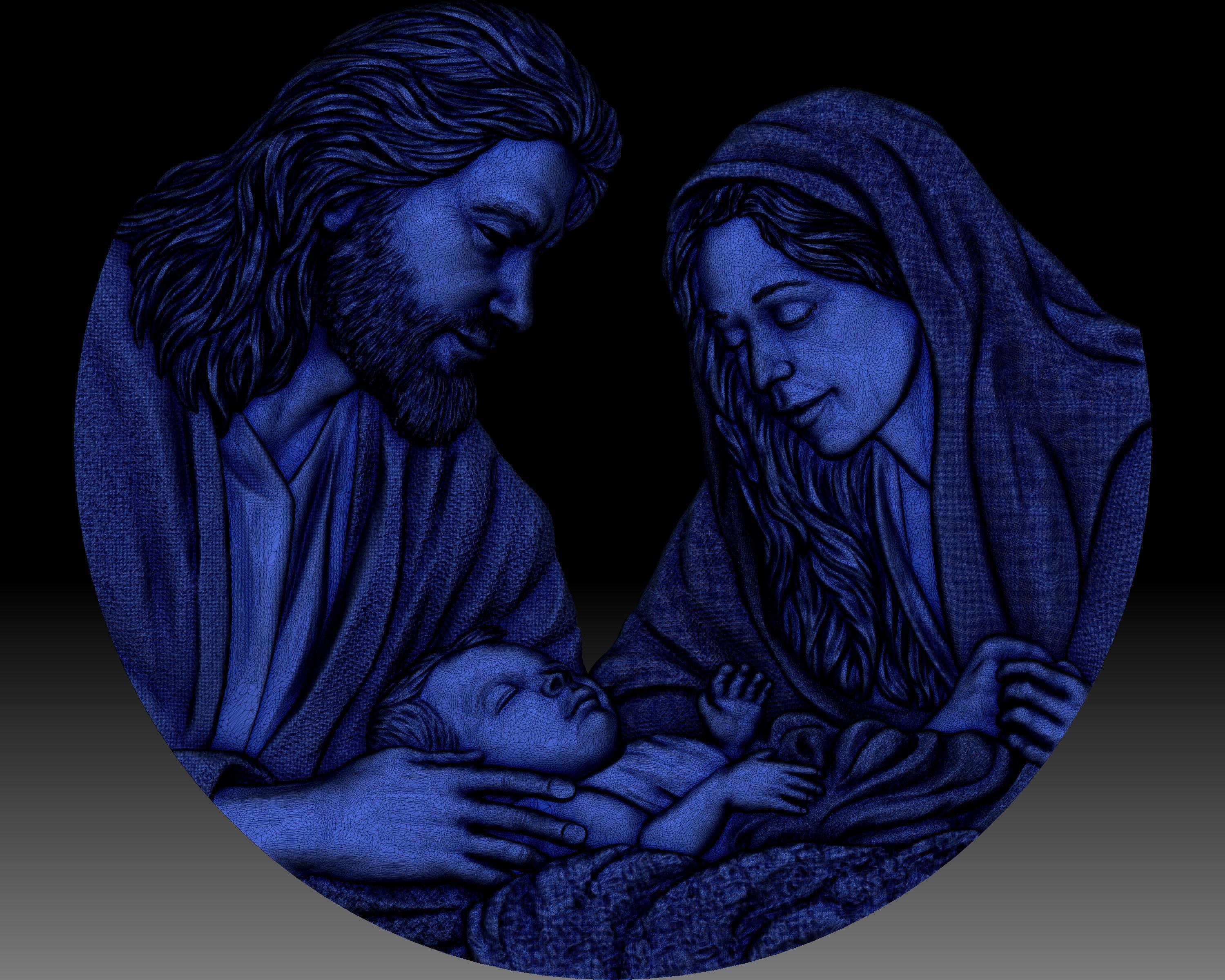 Holy family Jesus Joseph Mary  3D print model_9
