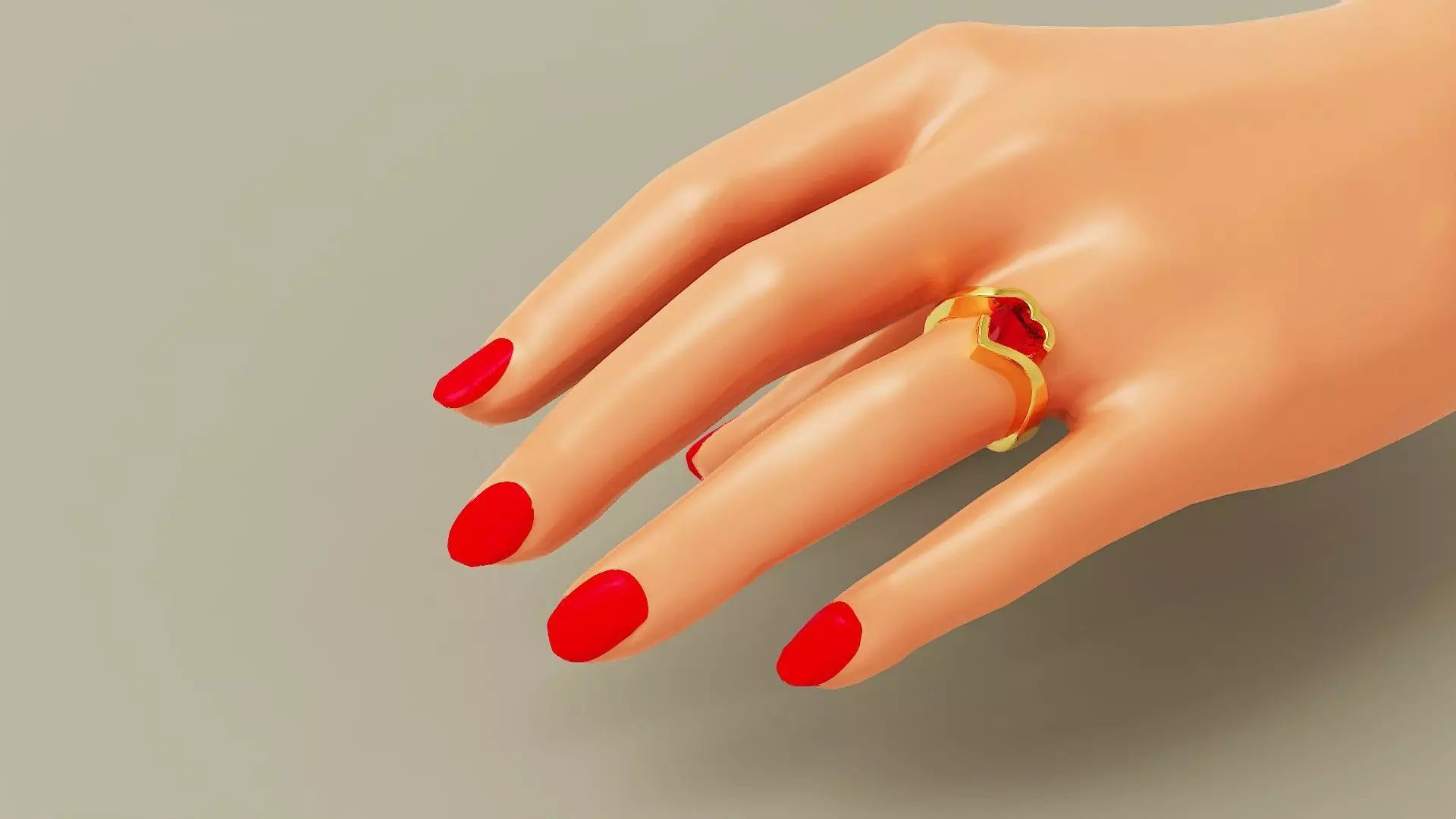 Heart shape diamond tension style engagement ring 3D print model