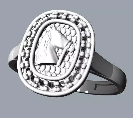 Anel Cavalo Cravejado 3D print model