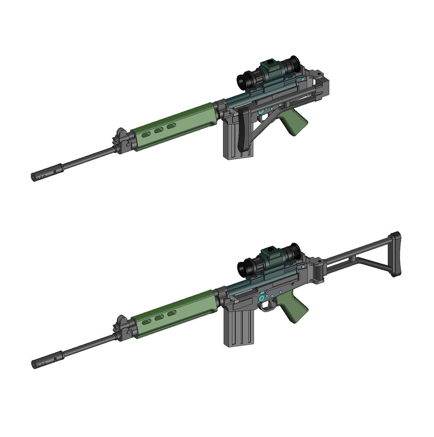 FN FAL PARA MINIATURE AND TABLETOP 3D print model_2