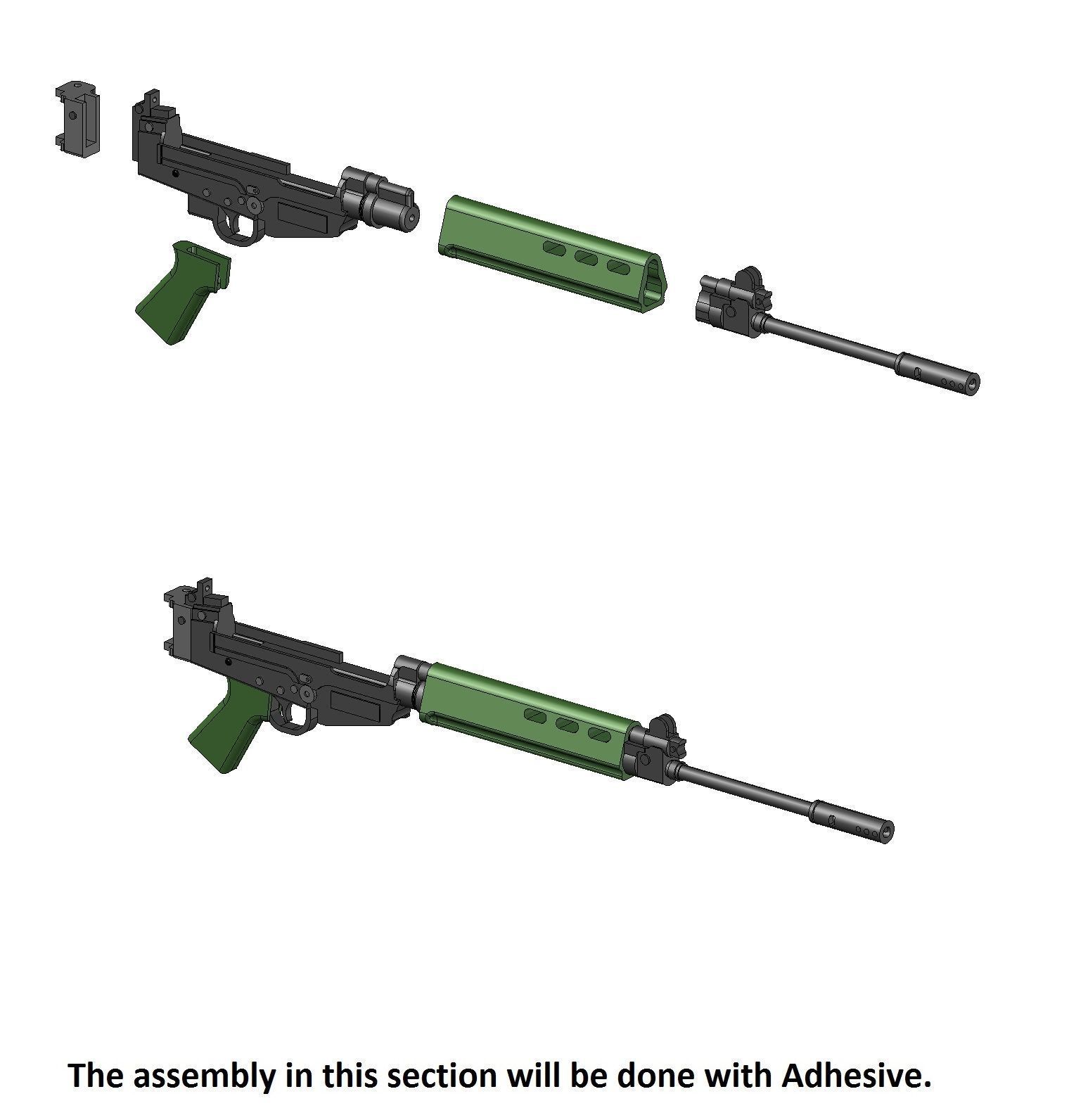 FN FAL PARA MINIATURE AND TABLETOP 3D print model_4