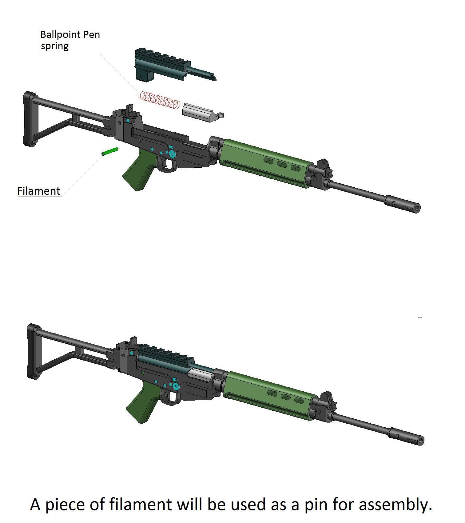 FN FAL PARA MINIATURE AND TABLETOP 3D print model_6