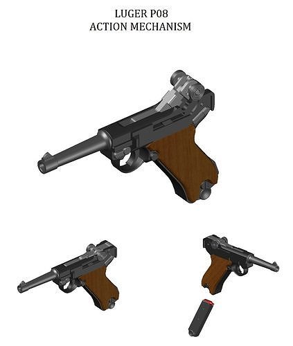 LUGER P08 KEYCHAIN AND TOY 3D print model