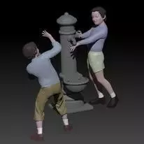 children an fountain 3D print model_0