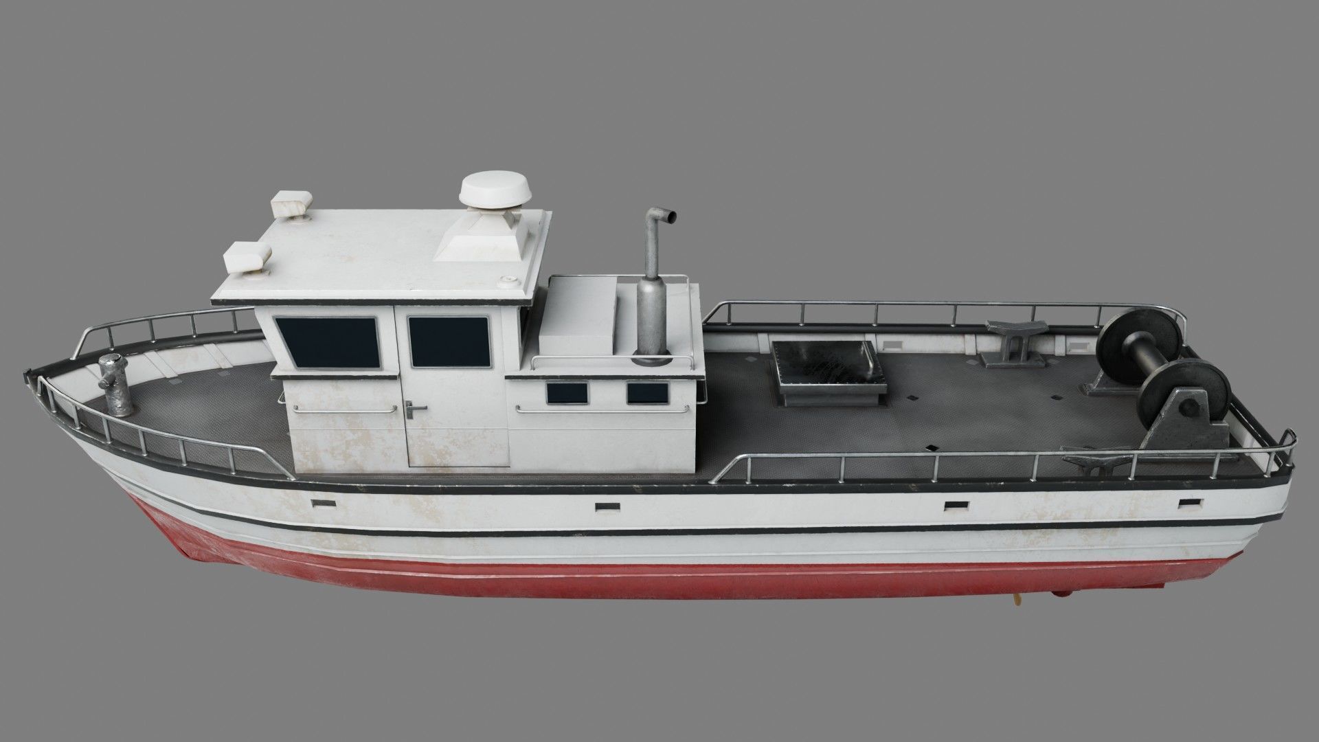 Lowpoly Fishing Boat Low-poly 3D model_12