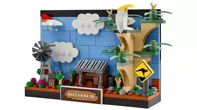 TwindBricks3D - 40651 Australia Postcard 3D print model TwindBricks3D - 40651 Australia Postcard 3D print model