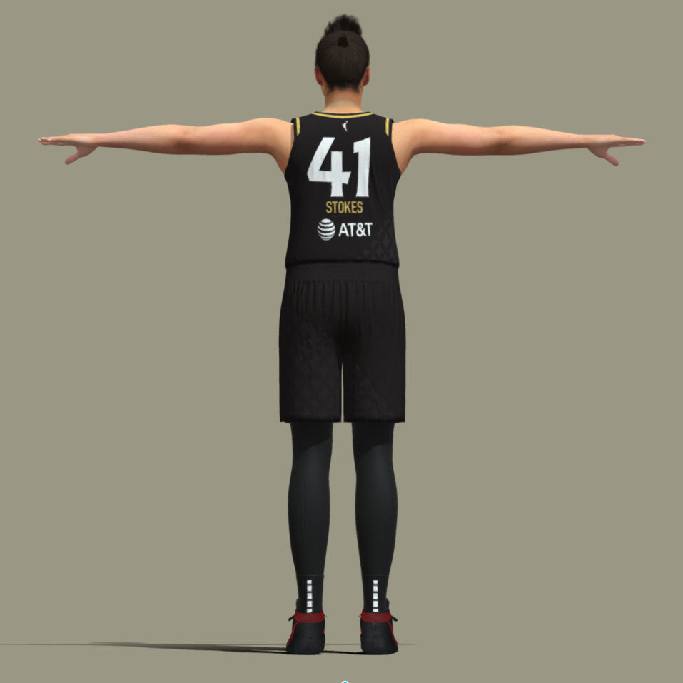 T-P Rigged Kiah Stokes Las Vegas Aces 3D model_4