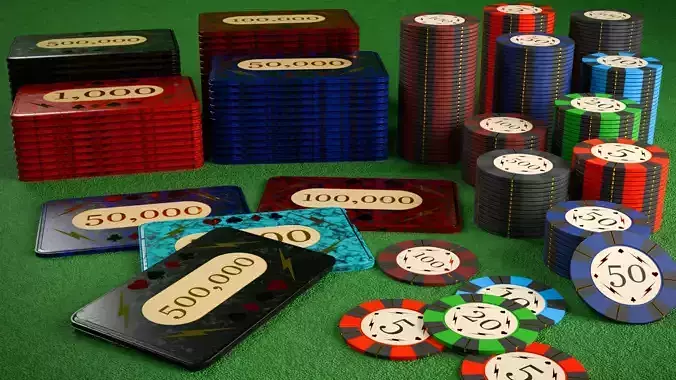 Game Ready High-Quality Poker Chips and Plaques 3D Asset Pack Low-poly 3D model