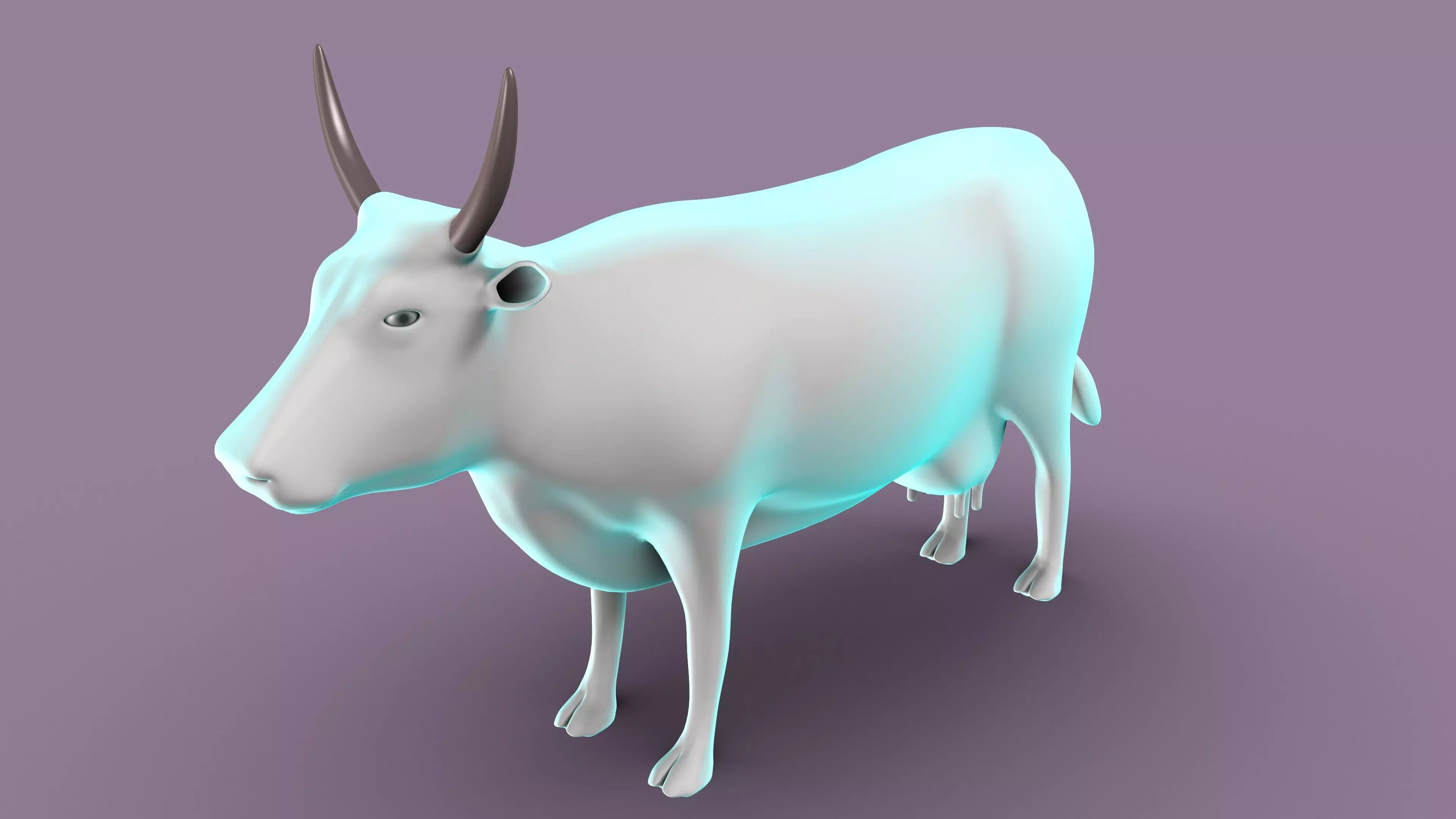 Cow digestive system anatomy 3D model