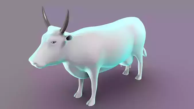 Cow digestive system anatomy 3D model