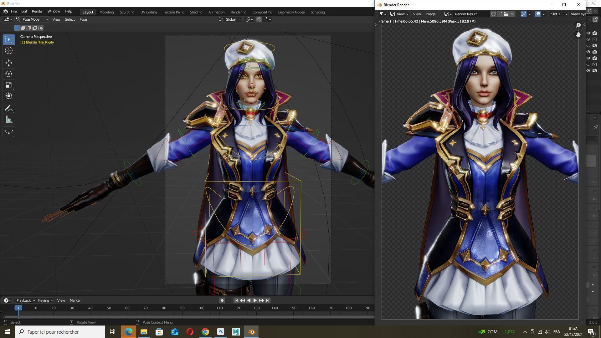 Caitlyn Kiramman Arcane 2 Low-poly 3D model_17