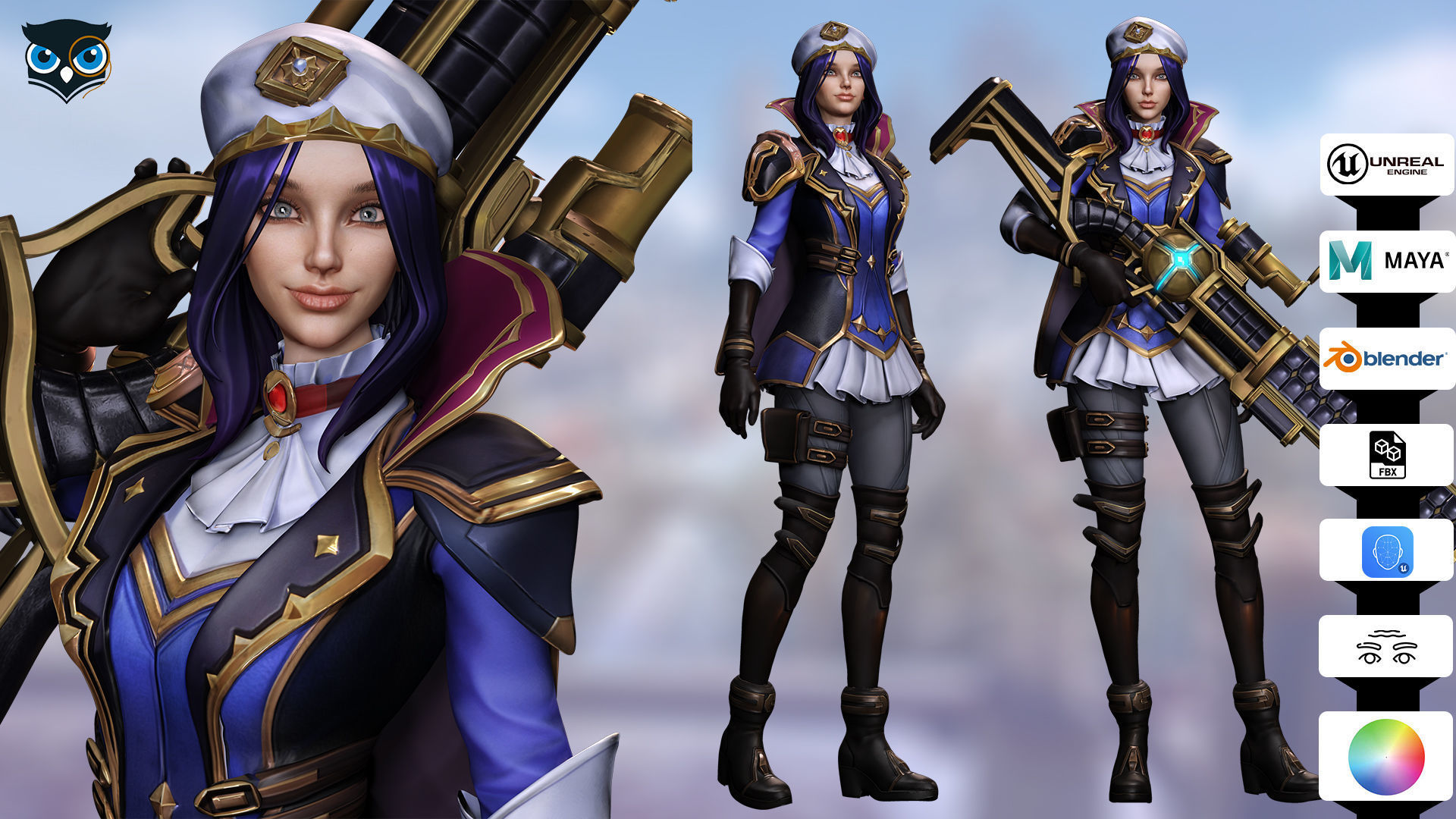 Caitlyn Kiramman Arcane 2 Low-poly 3D model_1