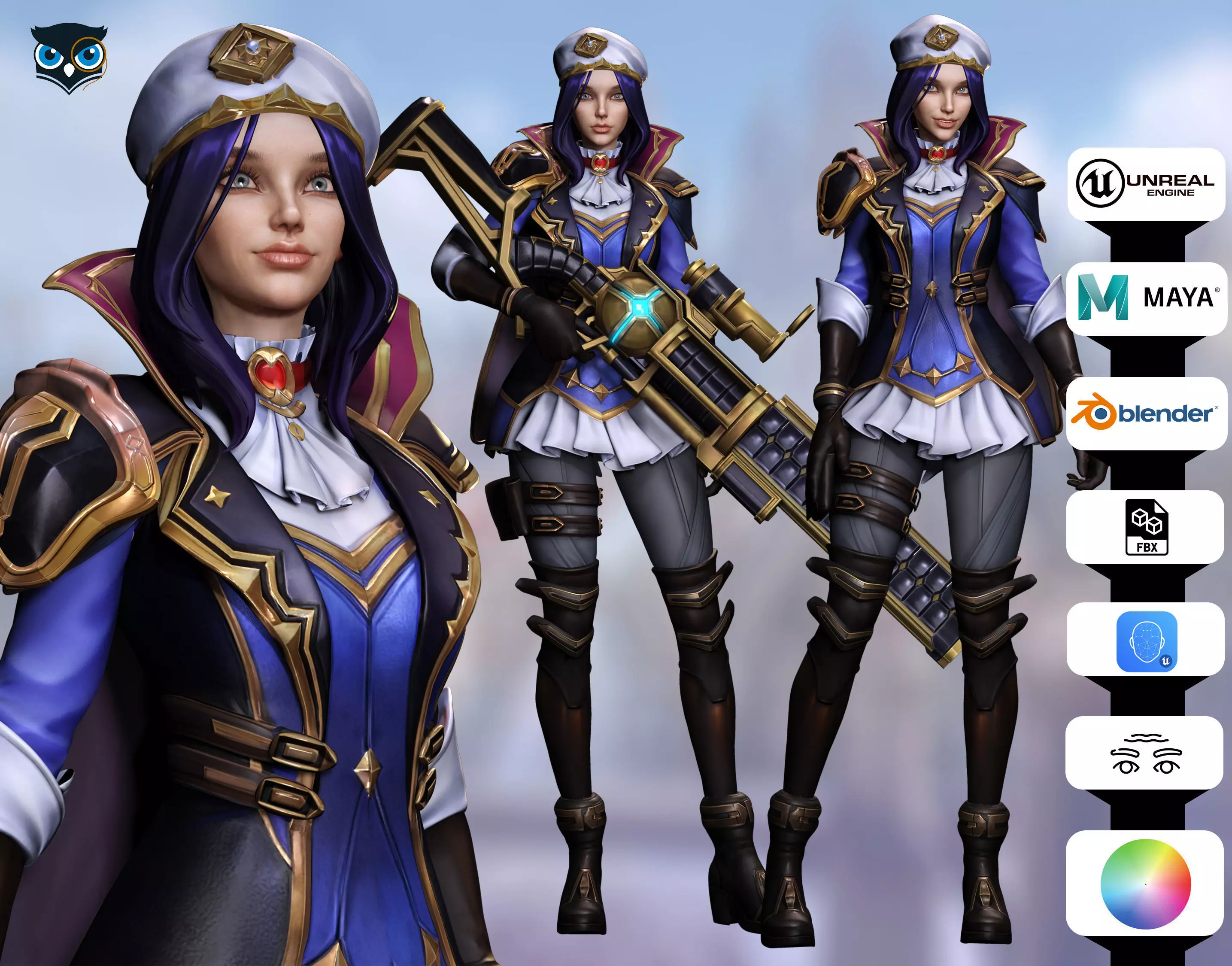 Caitlyn Kiramman Arcane 2 Low-poly 3D model_0