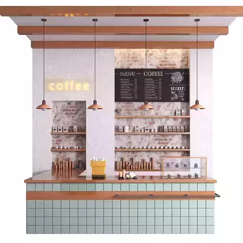 Coffee shop counter 3D model