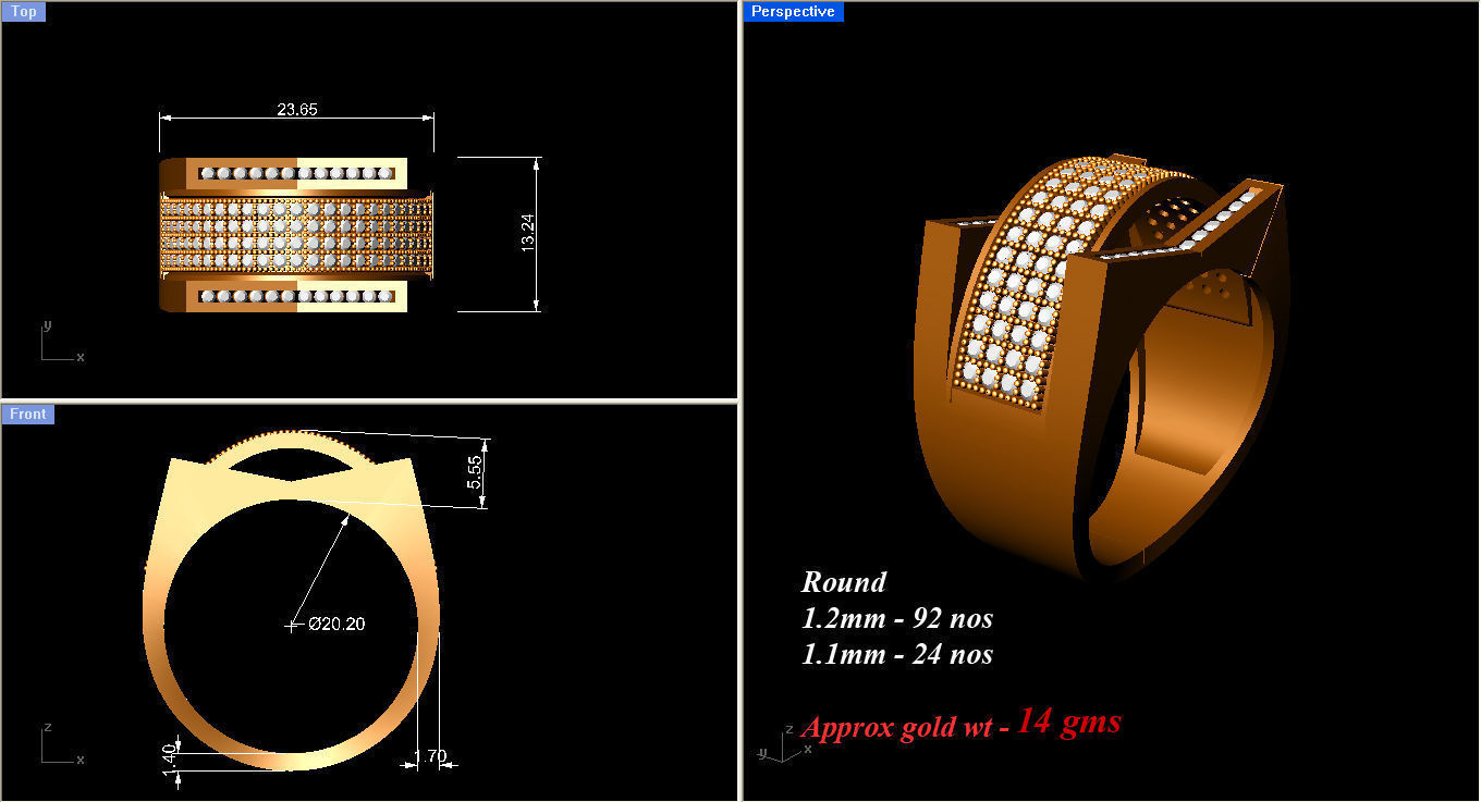  Mens Ring  Render 3dm STL OBJ FBX Details 3D print model_8