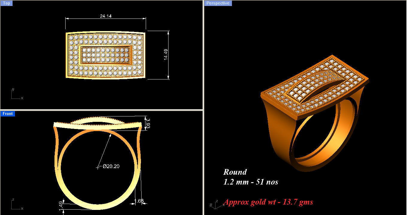  Mens Ring  Render 3dm STL OBJ FBX Details 3D print model_8