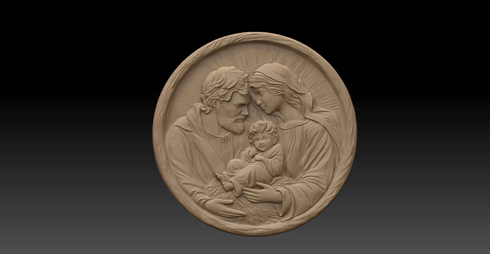 Holy Family Pendant 3D print model_6