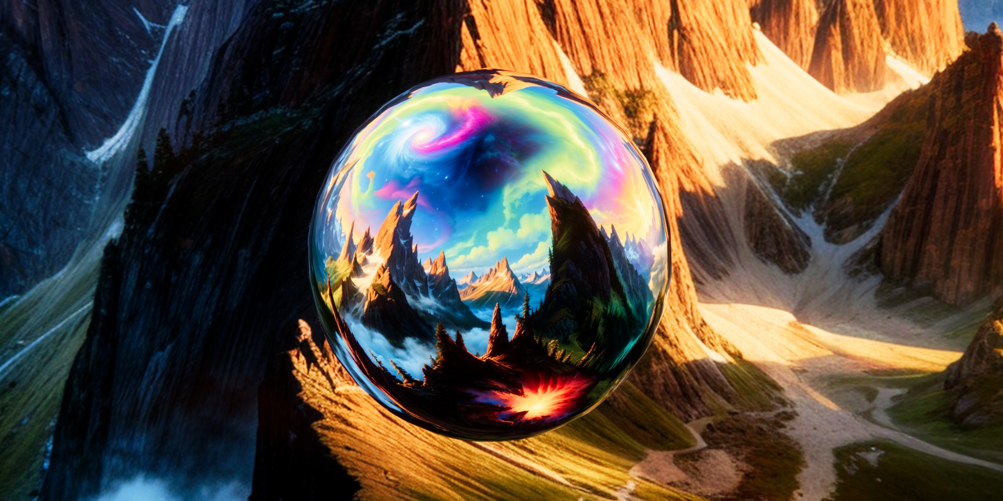 8K HDR Majestic Jagged Peaks Piercing Alien Sky Background 3D model_2