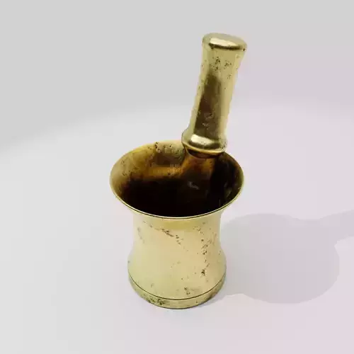Antique Metallic Mortar and Pestle