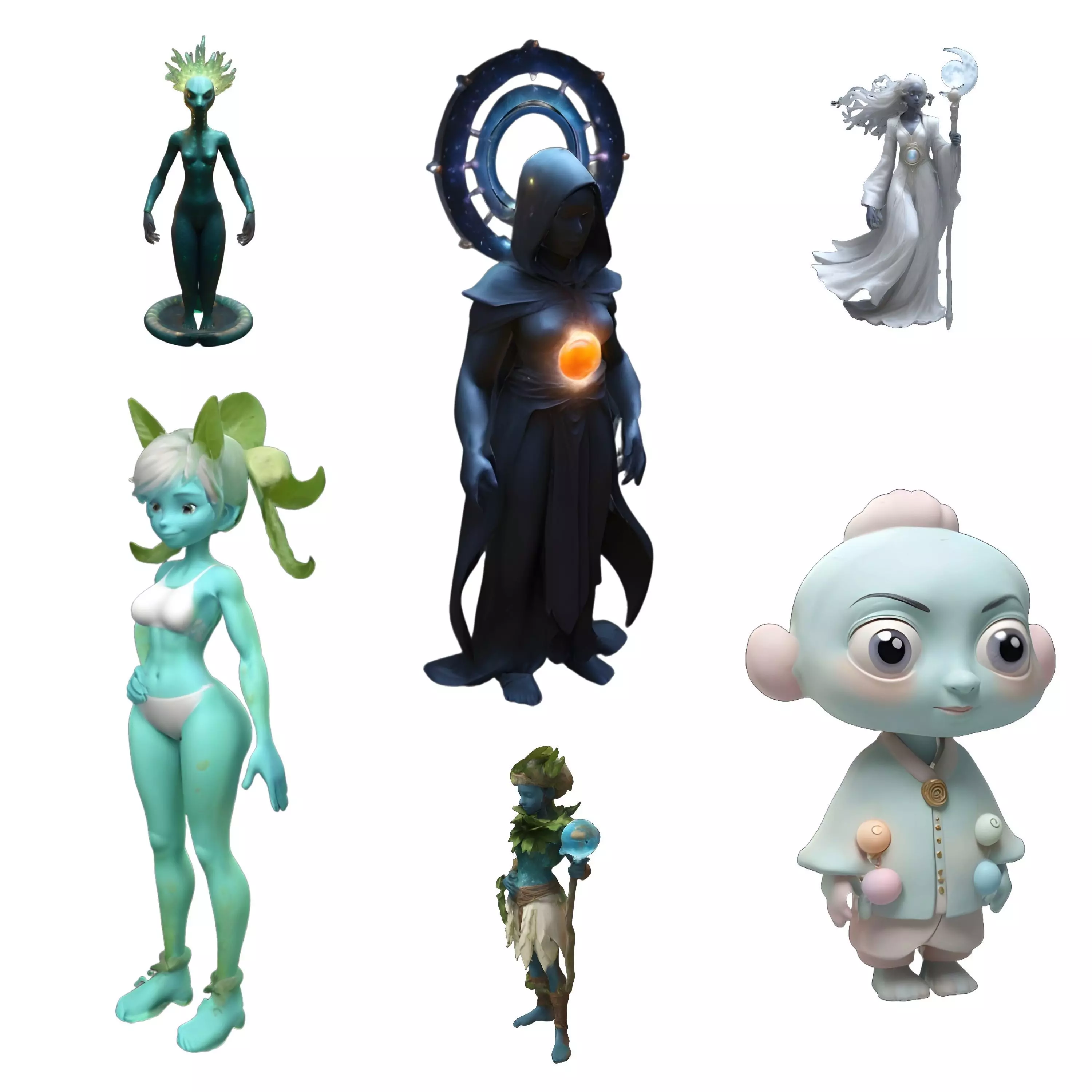 Mystical Beings Character Set 3D print model_0