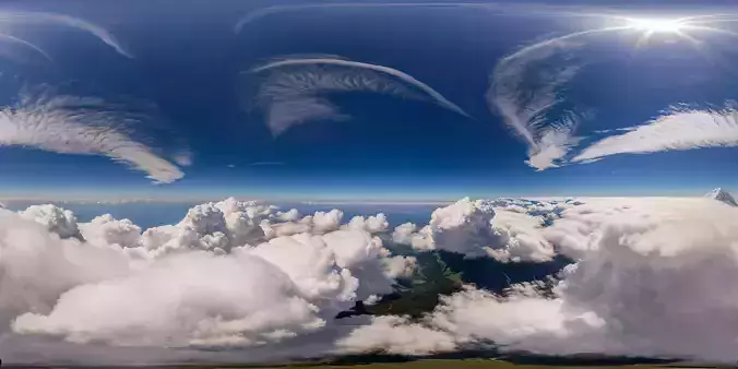 8K HDR Clear Azure Sky with Gentle Cloud Movement Background 3D model