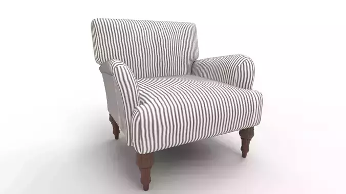 Traditional Accent Chair Denim Linen