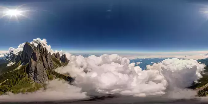 8K HDR Crystal-Clear Cerulean Sky with Wispy Clouds Background