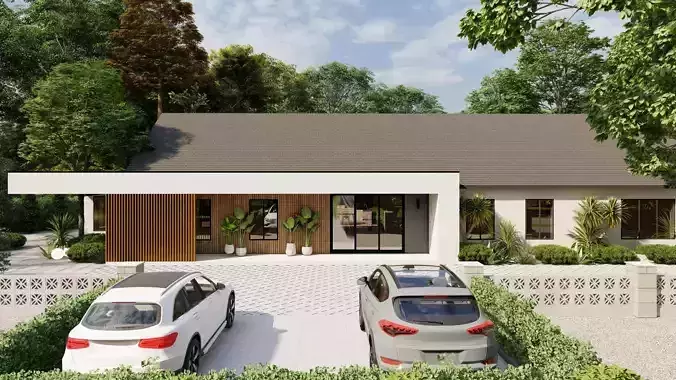 3D Exterior Scene 3D model design garden and landscape 