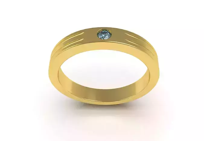 Single Diamond Wedding Band for Men