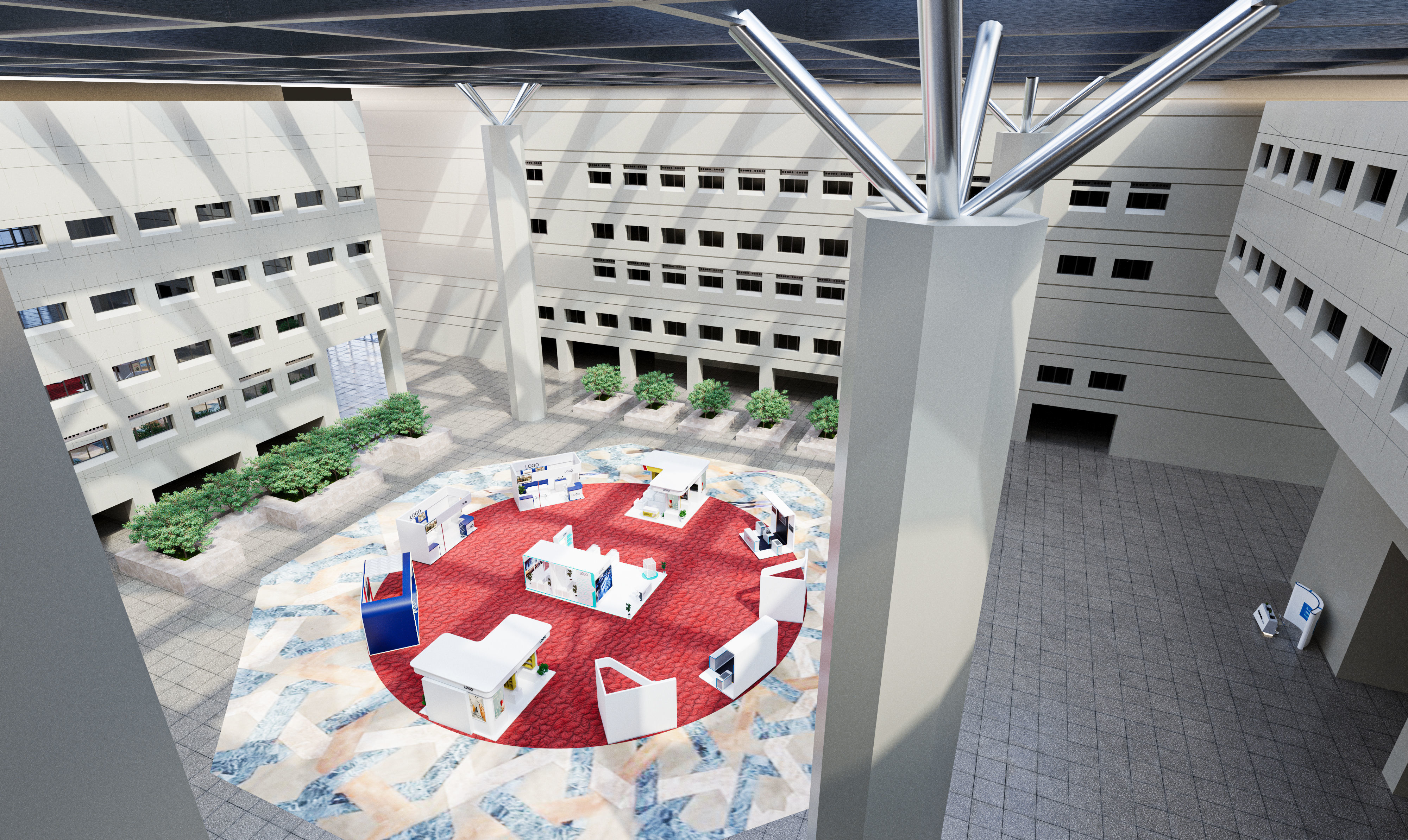 ten booth in King Saud University 3D model_1