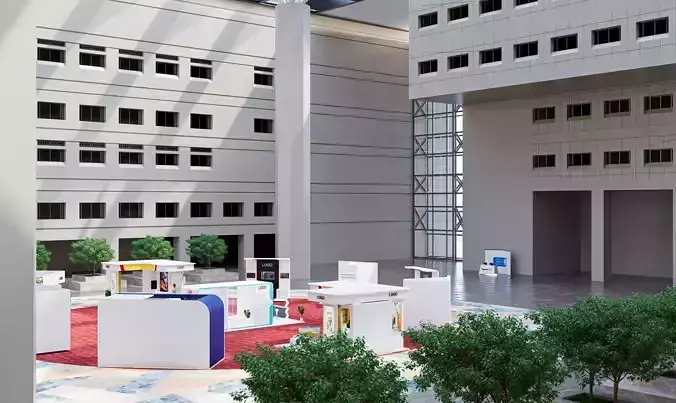 ten booth in King Saud University 3D model