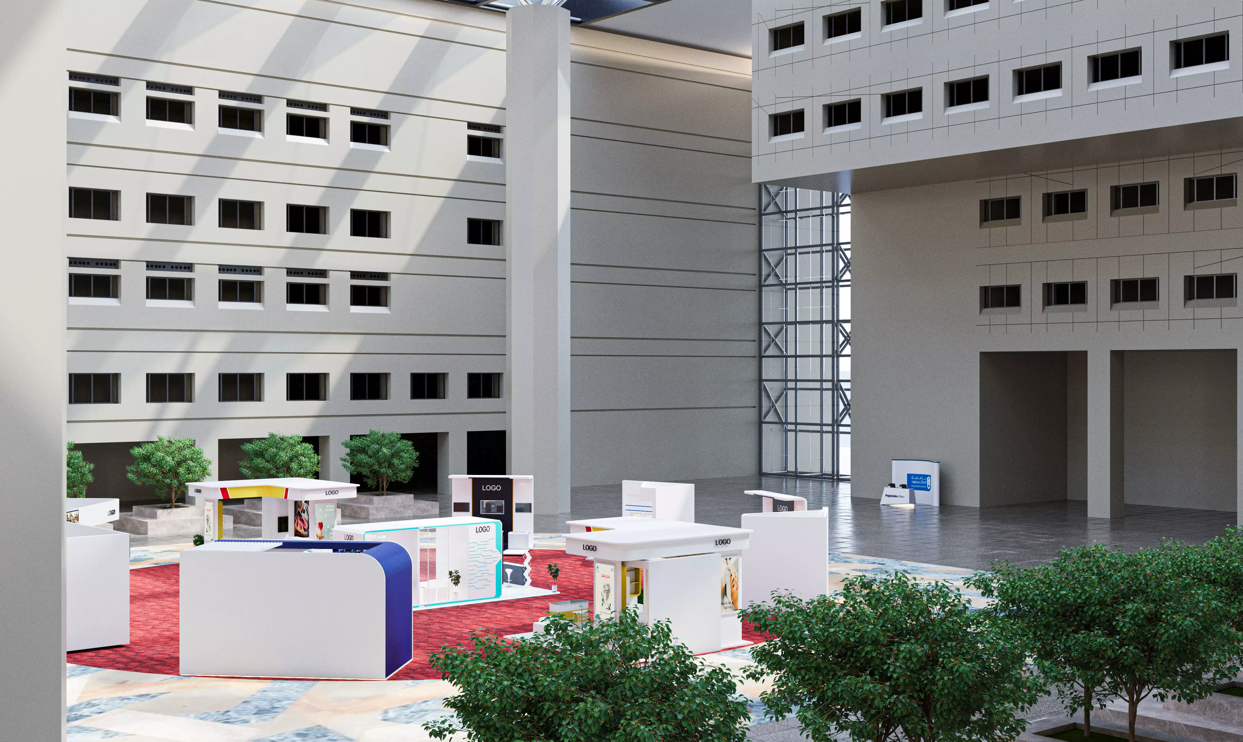 ten booth in King Saud University 3D model_0