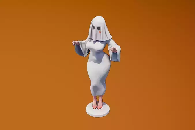 Spooky ghost girl 3D print model