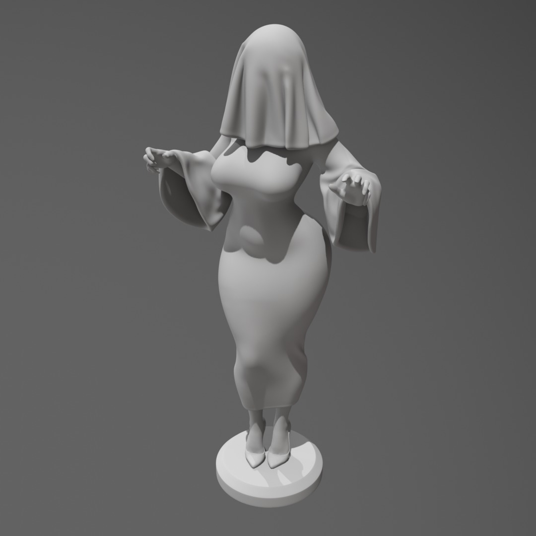 Spooky ghost girl 3D print model_3