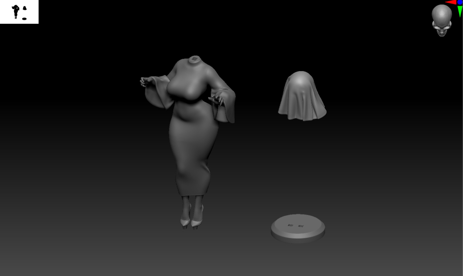 Spooky ghost girl 3D print model_6