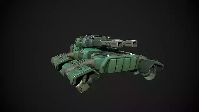Stylized Sci Fi Space Tank-1 Low-poly 3D model