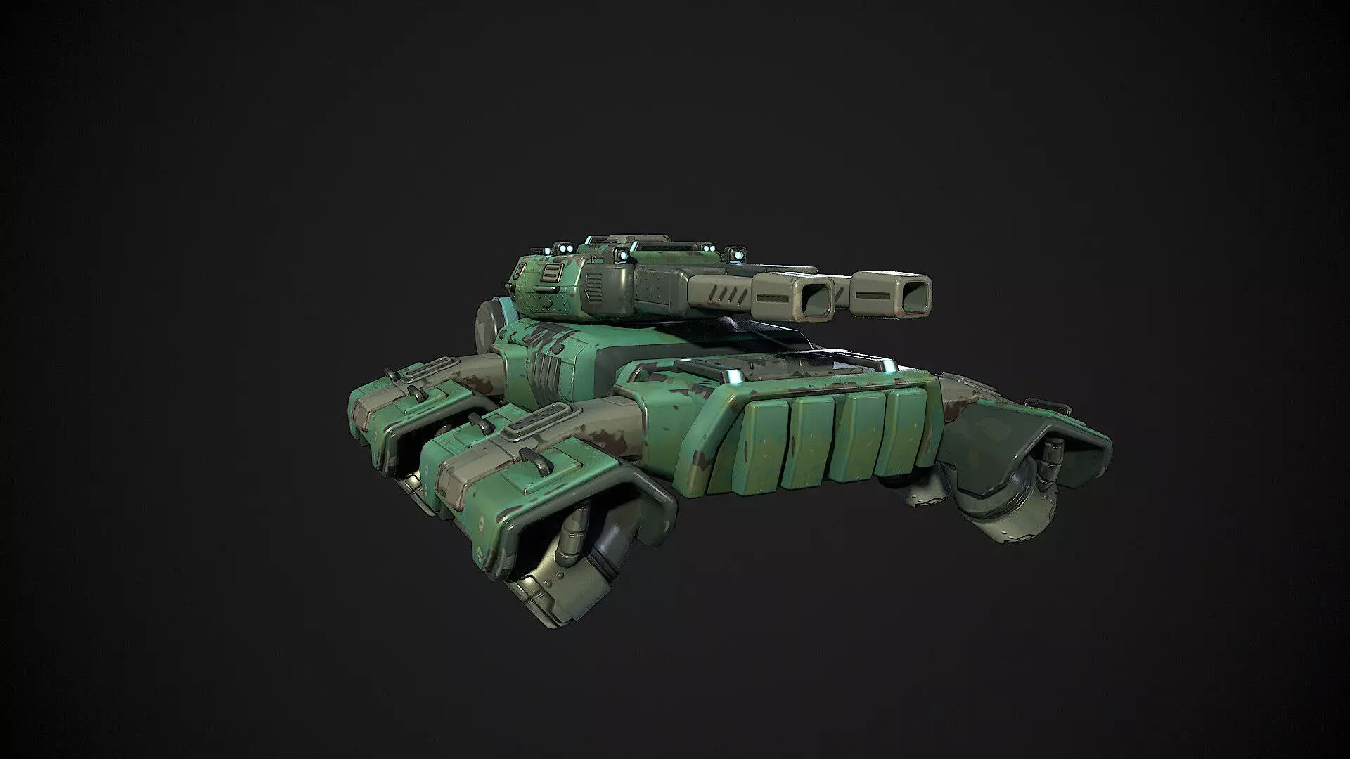 Stylized Sci Fi Space Tank-1 Low-poly 3D model_0