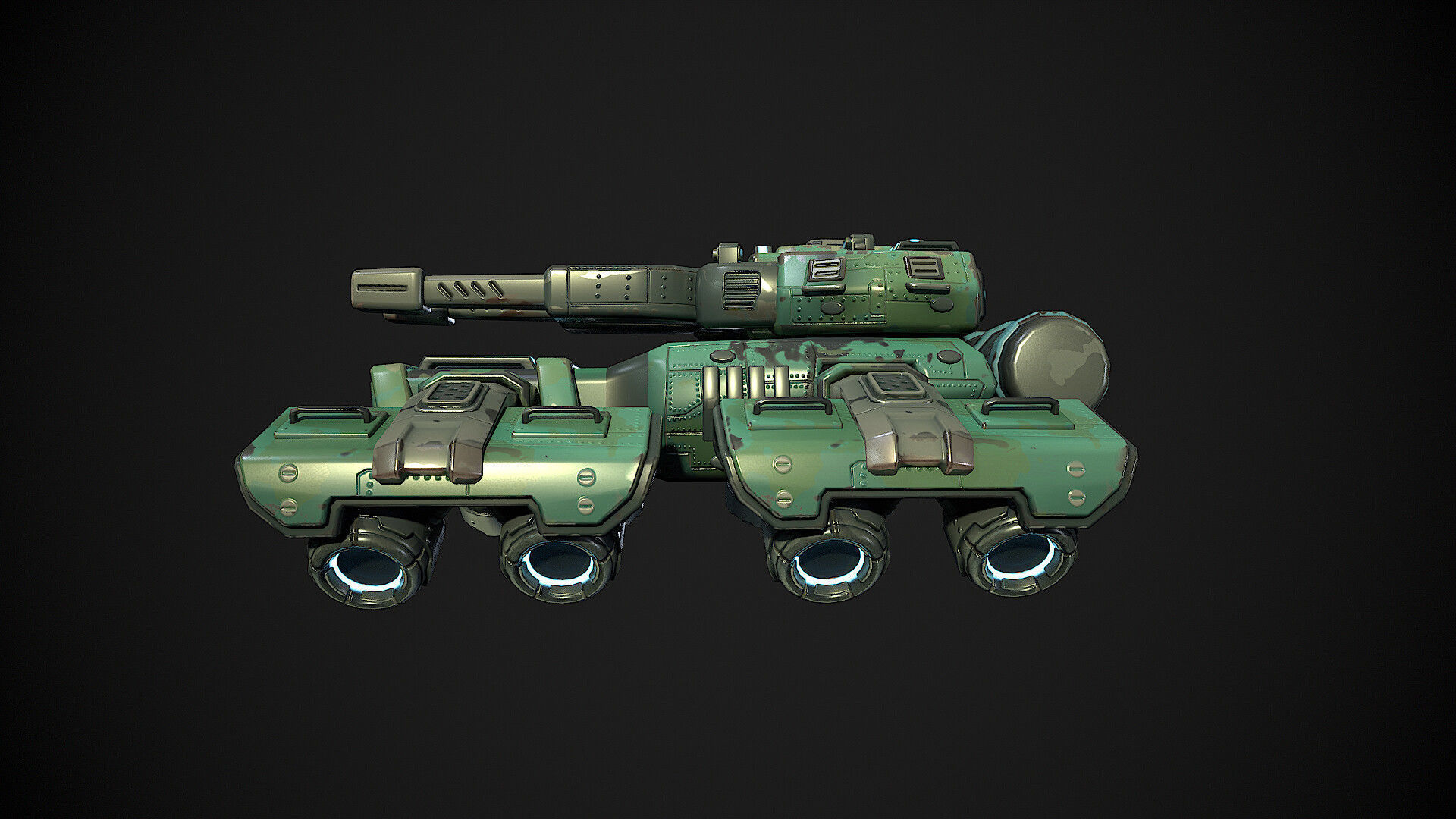 Stylized Sci Fi Space Tank-1 Low-poly 3D model_1