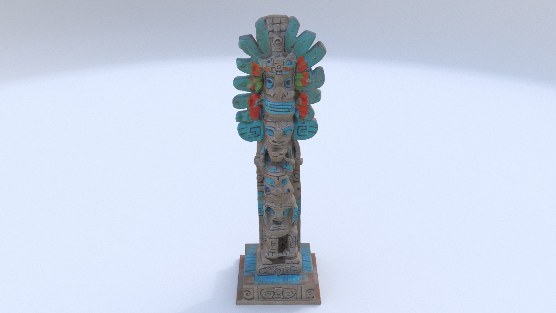 Mayan Aztec totem7 3D model_1