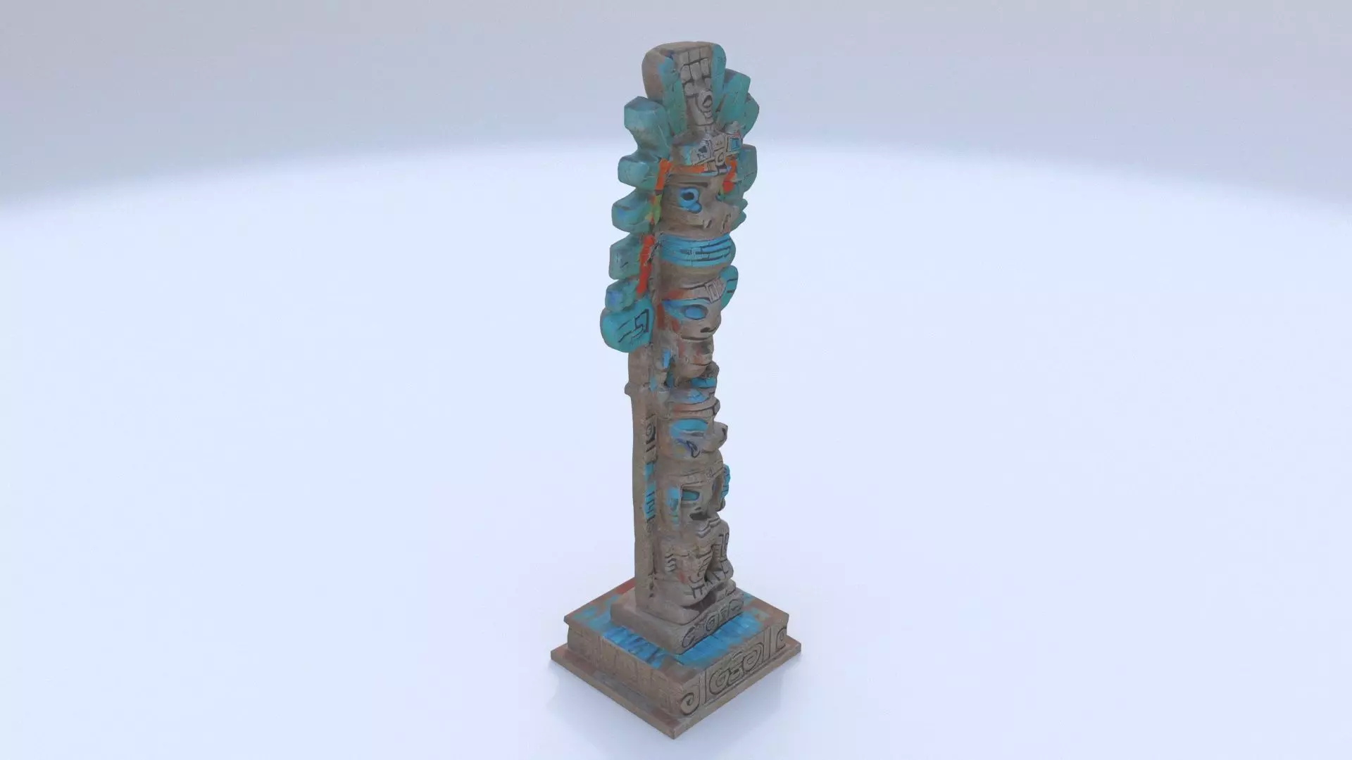 Mayan Aztec totem7 3D model_0