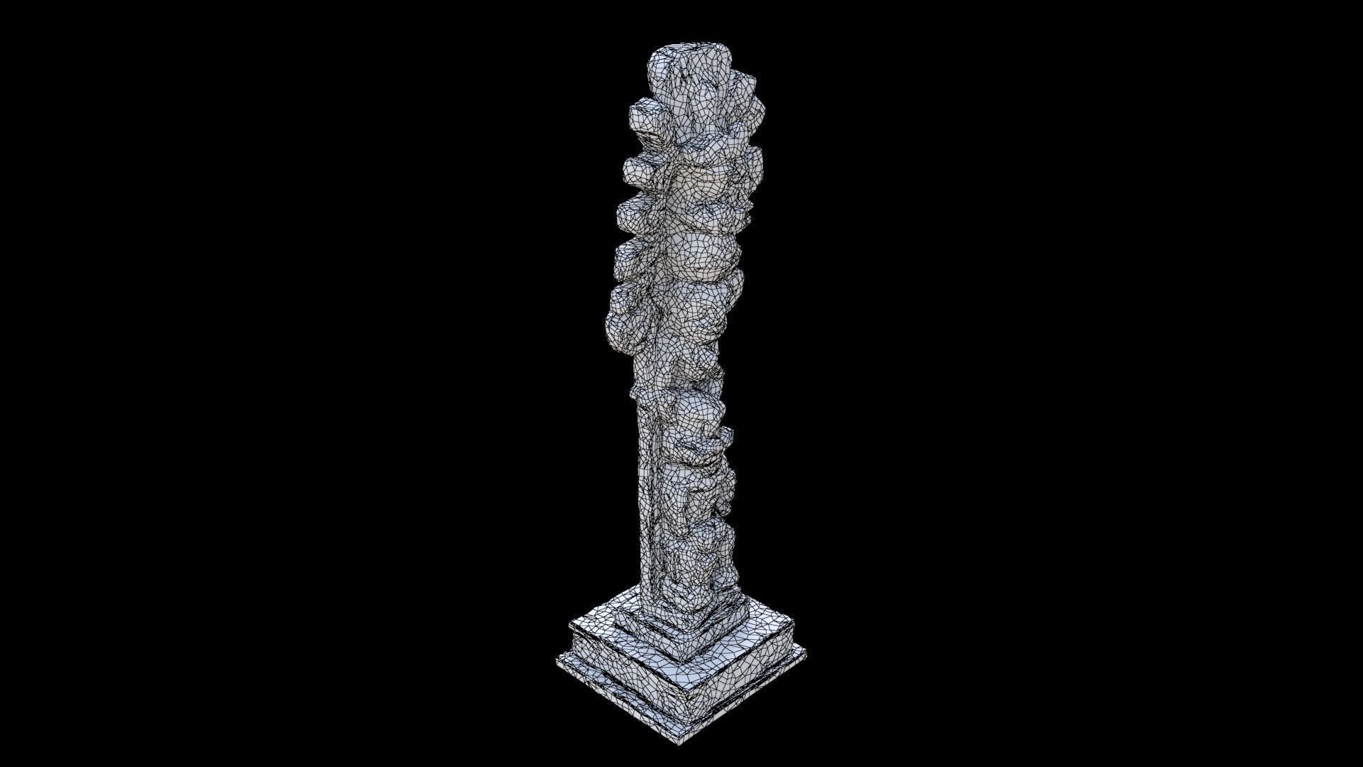 Mayan Aztec totem7 3D model_5