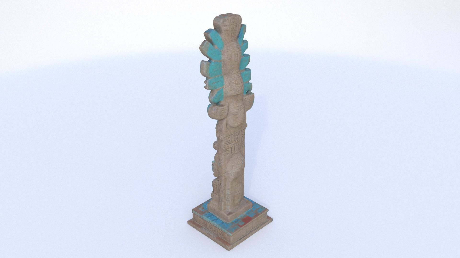 Mayan Aztec totem7 3D model_3