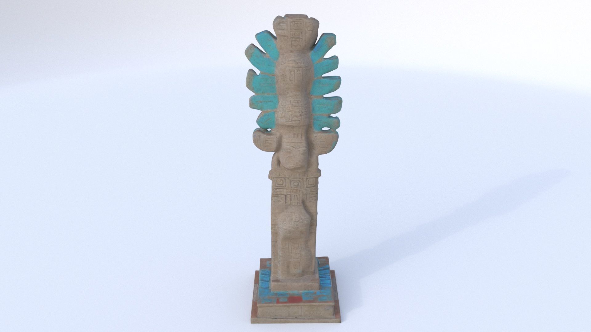 Mayan Aztec totem7 3D model_4